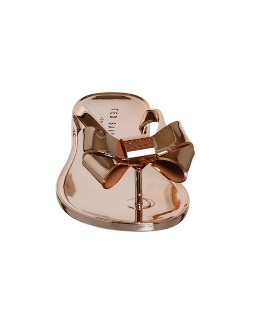 ted baker flip flops gold